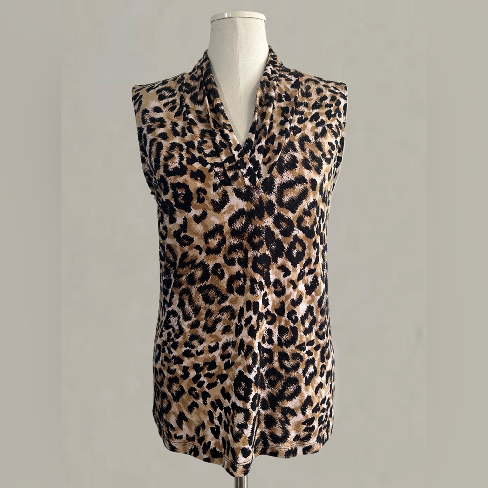 Anne Klein Animal Print Sleeveless Blouse